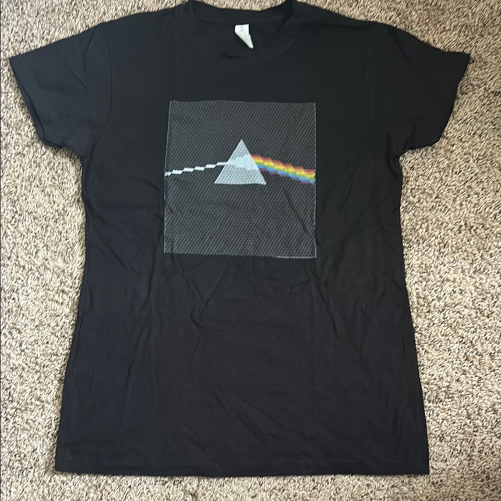Black T-Shirt with Prism Graphic